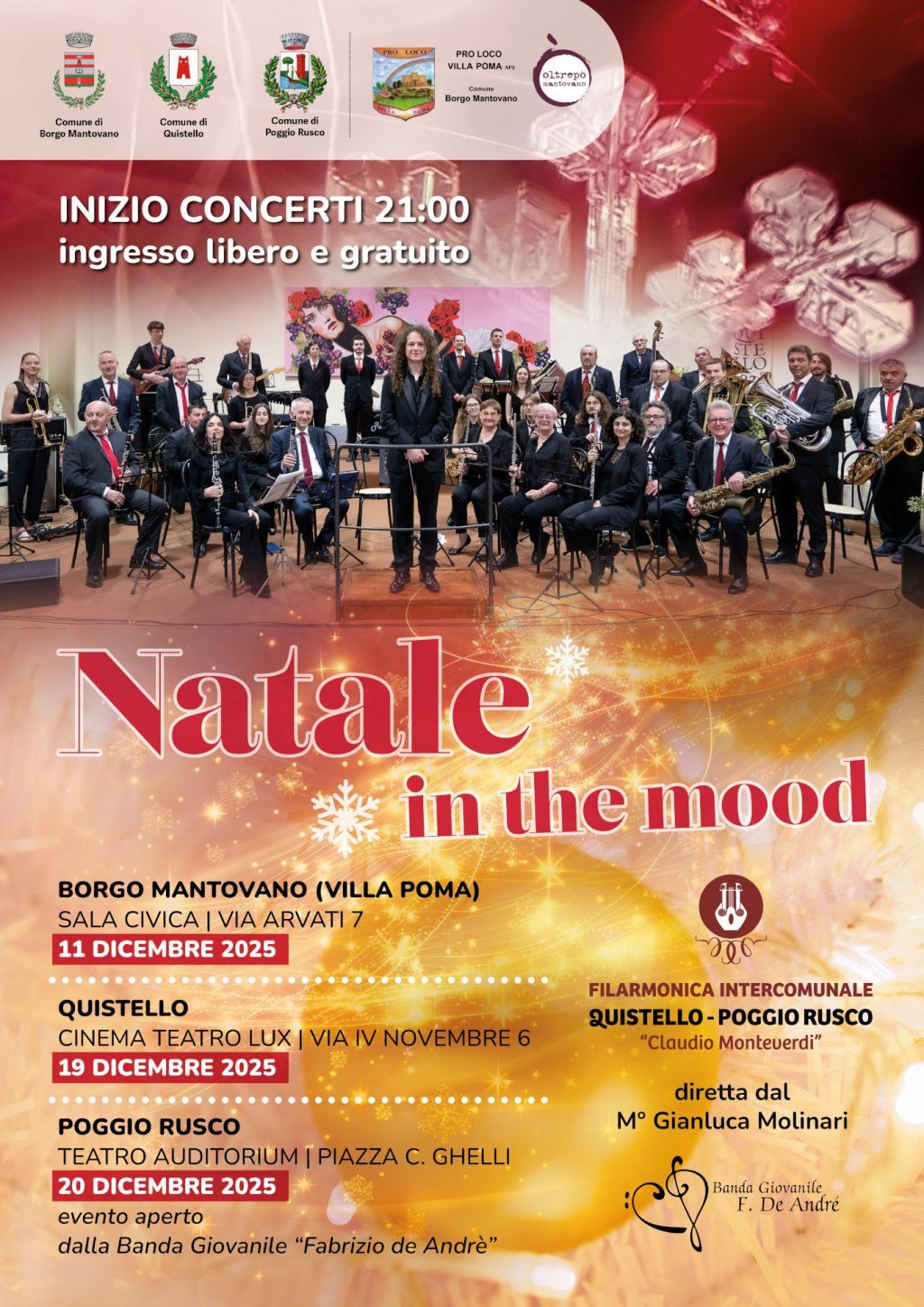 Locandina dei concerti di Natale 2025
